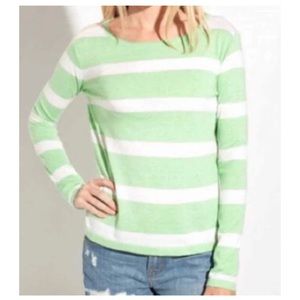 JOIE Kelia Mint Striped Cashmere